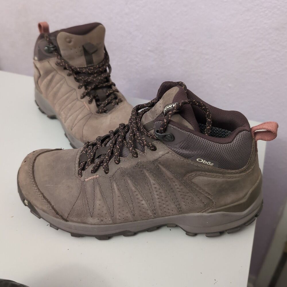 Oboz Sypes Mid Leather B-Dry Hiking Shoes Women 8.5 Multicolor